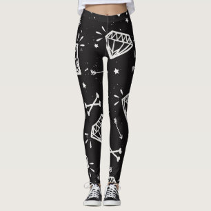 Grunge rock: diamanten, botten. leggings