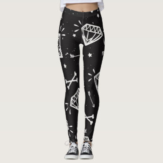 Grunge rock: diamanten, botten. leggings