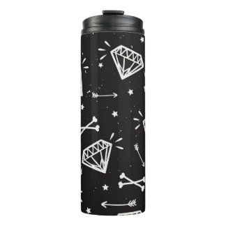 Grunge rock: diamanten, botten. thermosbeker