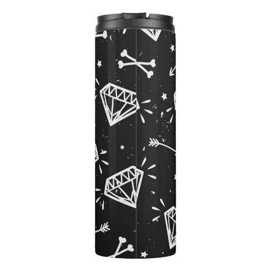 Grunge rock: diamanten, botten. thermosbeker (Achterkant)