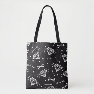 Grunge rock: diamanten, botten. tote bag