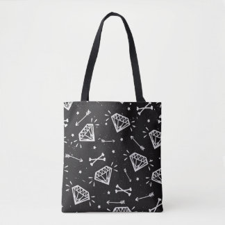 Grunge rock: diamanten, botten. tote bag