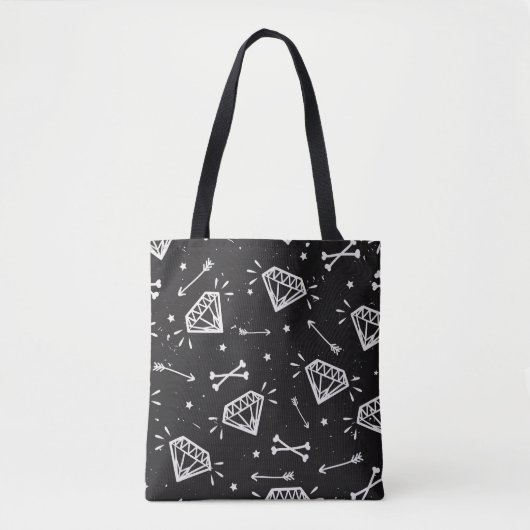 Grunge rock: diamanten, botten. tote bag (Voorkant)