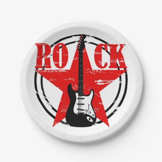 Grunge rock papieren bordje (Voorkant)