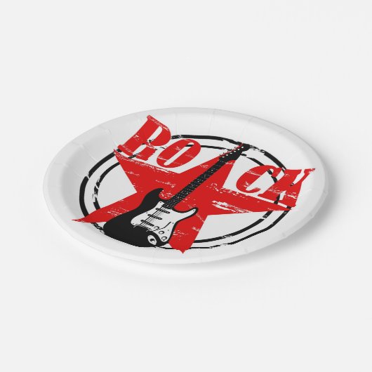 Grunge rock papieren bordje (Gekanteld)