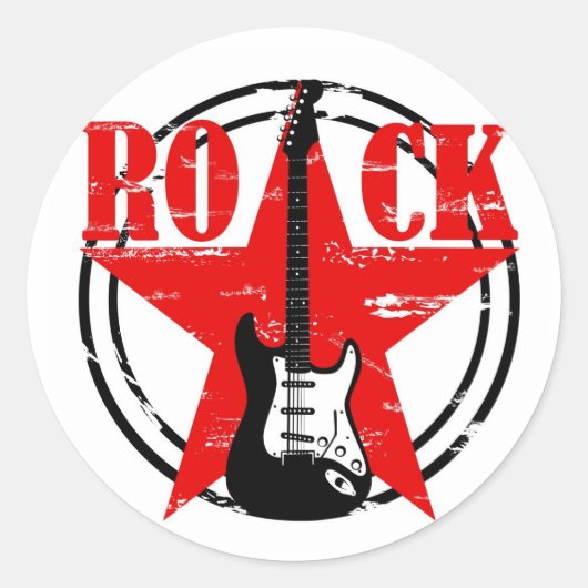 Grunge rock ronde sticker (Voorkant)
