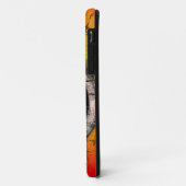 Grunge rode en oranje muziekluidspreker Case-Mate iPhone case (Achterkant/links)