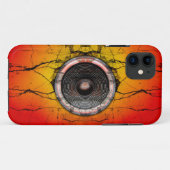 Grunge rode en oranje muziekluidspreker Case-Mate iPhone case (Achterkant (horizontaal))