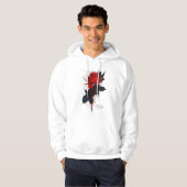 Grunge Rode Roos Hoodie (Voorkant volledig)
