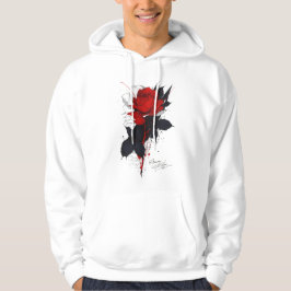 Grunge Rode Roos Hoodie