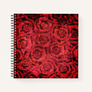 Grunge, rode rozen notitieboek