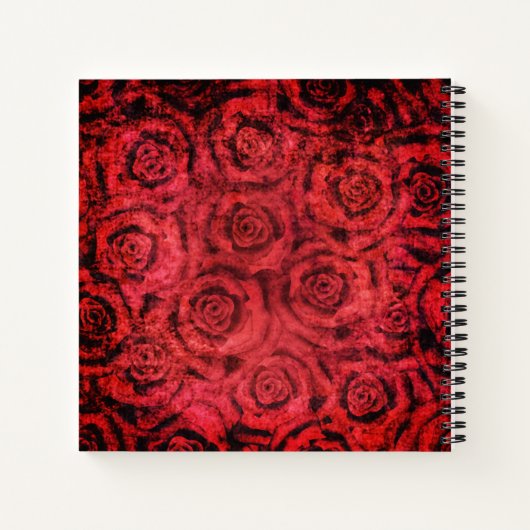 Grunge, rode rozen notitieboek (Achterkant)