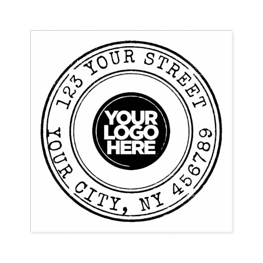 Grunge ronde Logo retouradres Inktkussen + Rubberstempel (Afrduk)