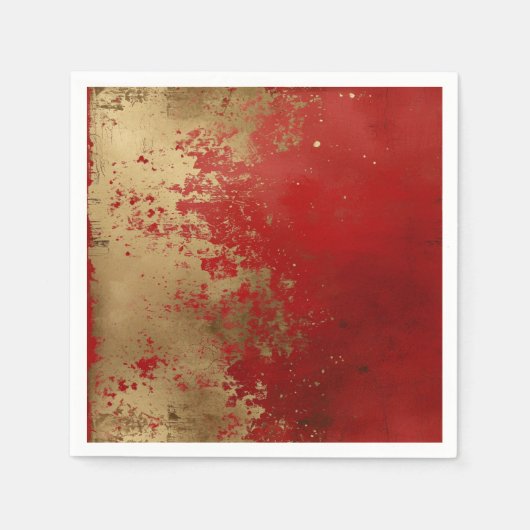 Grunge Rood en Goud Servet (Voorkant)