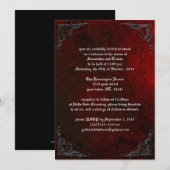 Grunge Roos Damask Gothic Invitation Kaart (Voorkant / Achterkant)