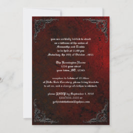 Grunge Roos Damask Gothic Invitation Kaart