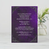 Grunge Roos Damask Gothic Invitation Kaart (Staand voorkant)
