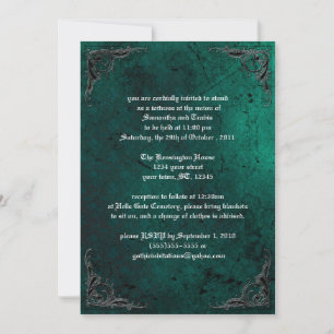Grunge Roos Damask Gothic Invitation Kaart