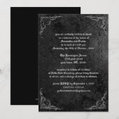 Grunge Roos Damask Gothic Invitation Kaart (Voorkant / Achterkant)