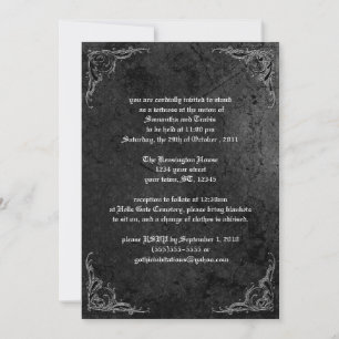 Grunge Roos Damask Gothic Invitation Kaart