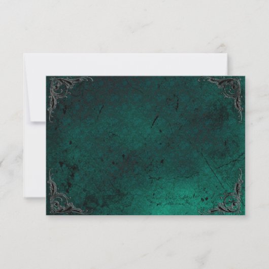 Grunge Roos Damask Gothic Note Kaart (Voorkant)