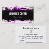 Grunge roze en zwart Visitekaartje Afsprakenkaartje (Voorkant / Achterkant)