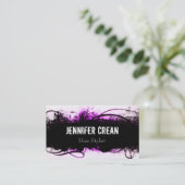 Grunge roze en zwart Visitekaartje Afsprakenkaartje (Staand voorkant)