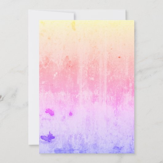 Grunge roze foto Verjaardag uitnodiging (Achterkant)