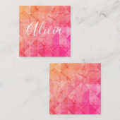 Grunge roze oranje moderne waterverf, aangepaste n notitiekaartje (Voorkant / Achterkant)