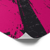 Grunge roze penseelstreek Abstract ontwerp Poster (Hoek)