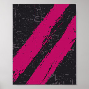 Grunge roze penseelstreek Abstract ontwerp Poster