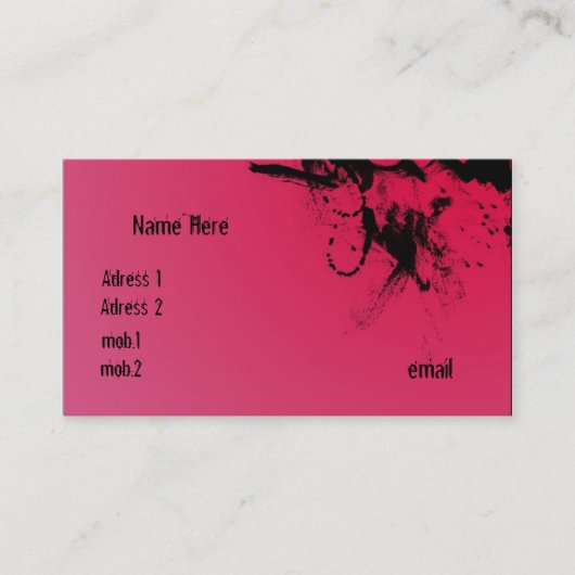 Grunge roze Visitekaartje (Voorkant)