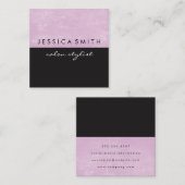 Grunge Roze Zwart Twee Tones Vierkante Visitekaartje (Voorkant / Achterkant)