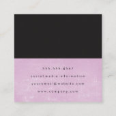 Grunge Roze Zwart Twee Tones Vierkante Visitekaartje (Achterkant)