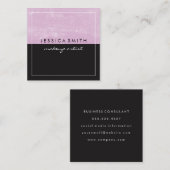 Grunge roze zwart twee toon met witte rand vierkante visitekaartje (Voorkant / Achterkant)