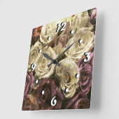 Grunge, rozen, foto vierkante klok (Hoek)