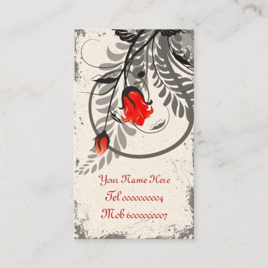  Grunge Rozen Visitekaartjes 3,5 inch x 2 inch (Voorkant)