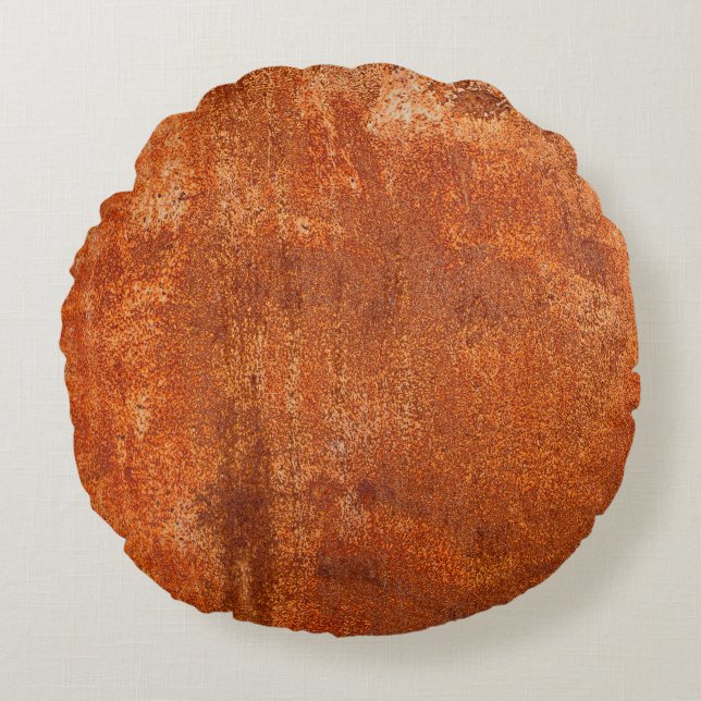 Grunge rusted metal texture. Roestcorrosie en o Rond Kussen (Voorkant)