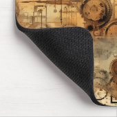Grunge Rustic Steampunk Klok Muismat (Hoek)