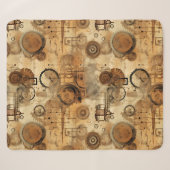 Grunge Rustic Steampunk Klok Sherpa Deken (Voorkant (horizontaal))