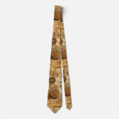 Grunge Rustic Steampunk Klok Stropdas (Voorkant)