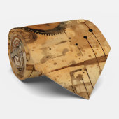 Grunge Rustic Steampunk Klok Stropdas (Opgerold)