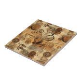 Grunge Rustic Steampunk Klok Tegeltje (Zijkant)