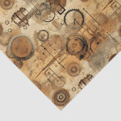 Grunge Rustic Steampunk Klok Tissuepapier (Detail)