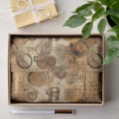 Grunge Rustic Steampunk Klok Tissuepapier (Geschenk)