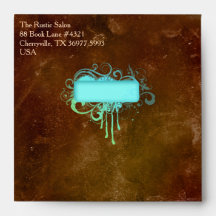 Grunge Rustic Wedding Blue Suede Return