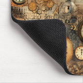 Grunge rustieke Steampunk klok (10) Muismat (Hoek)