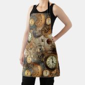 Grunge rustieke Steampunk klok (10) Schort (Insitu)