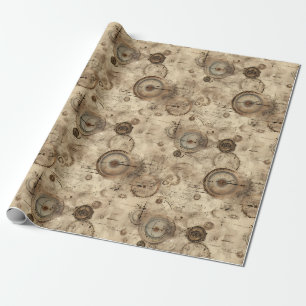 Grunge rustieke Steampunk klok (11) Cadeaupapier