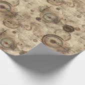 Grunge rustieke Steampunk klok (11) Cadeaupapier (Hoek)